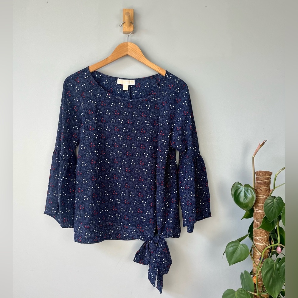 NWT | Michael Kors Relaxed Fit Bell Sleeve Blouse Womens Size Small